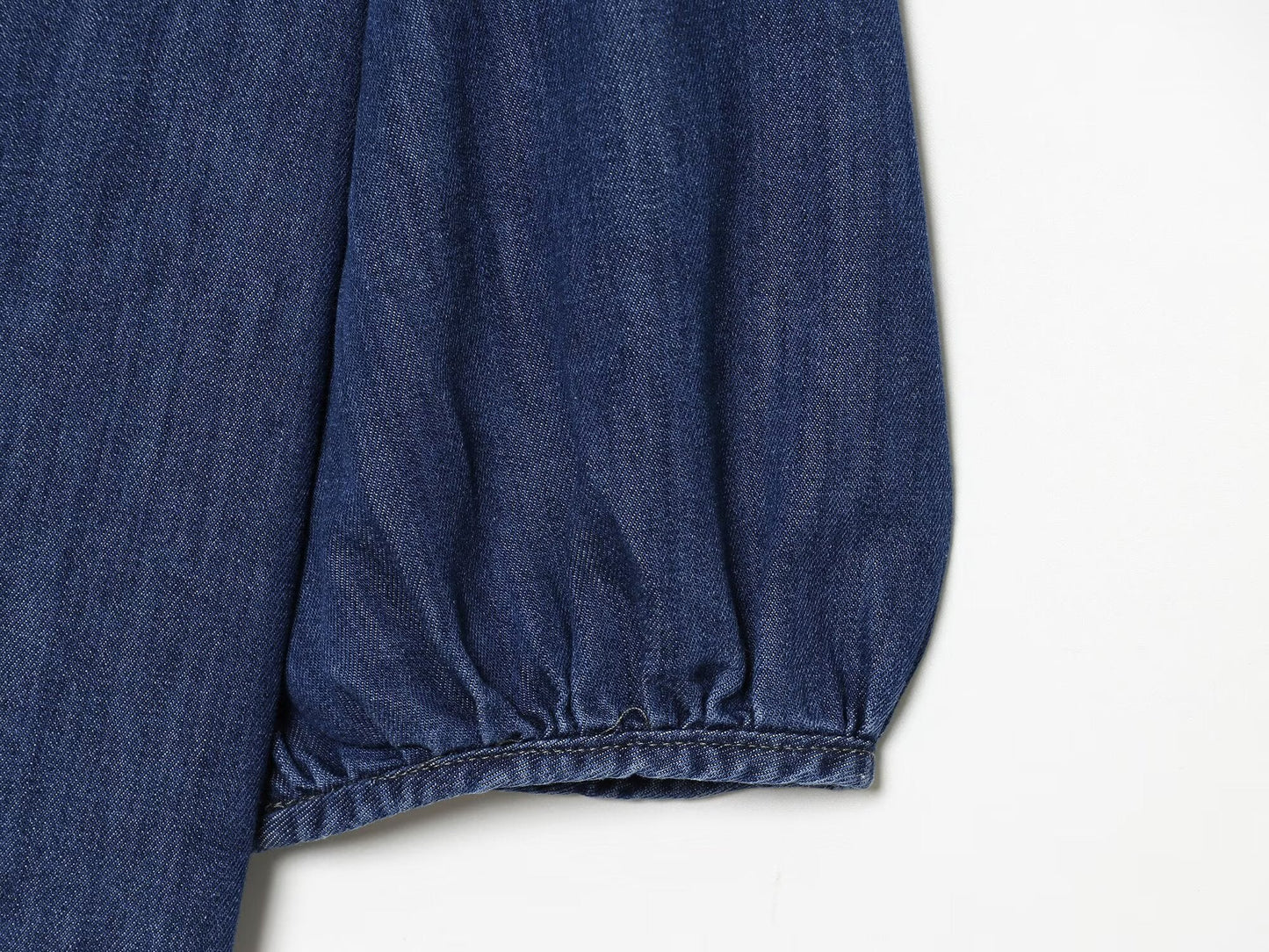 Women's embroidered short denim shirt