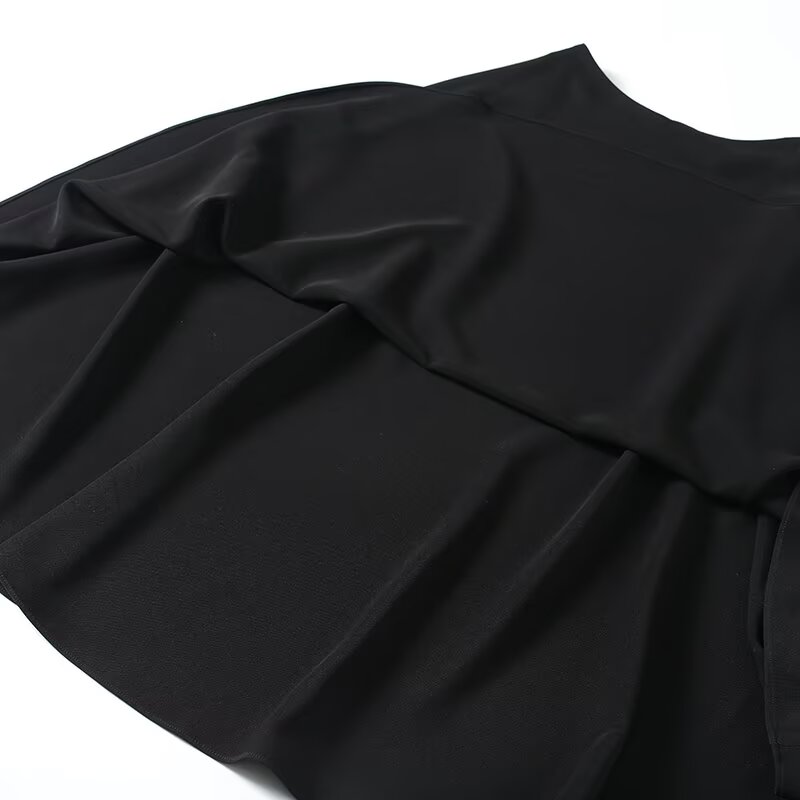 Women's casual draped gold Button-up flared skirt