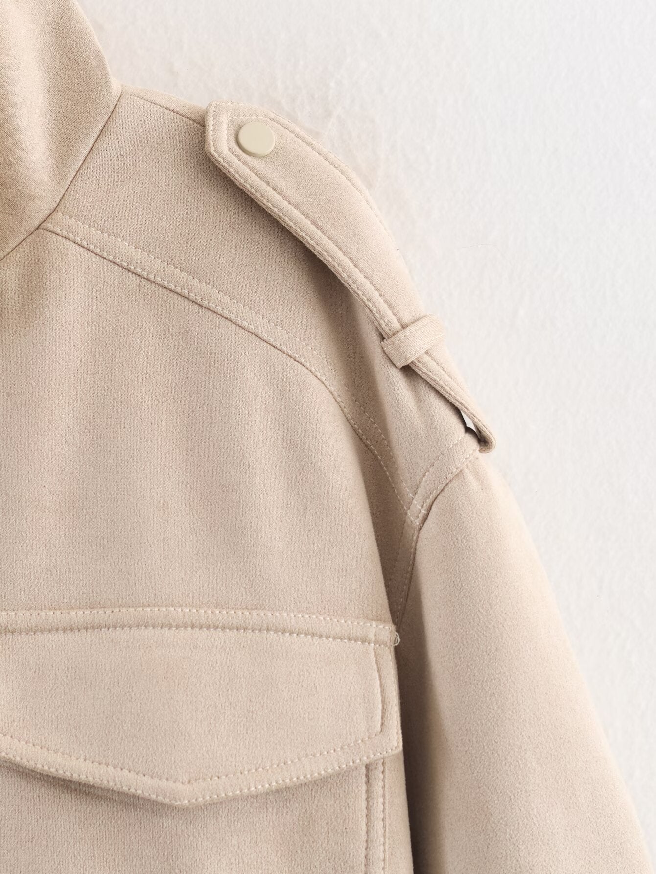 Women 2025 New Fashion Long-sleeved Suede loose-fitting jacket