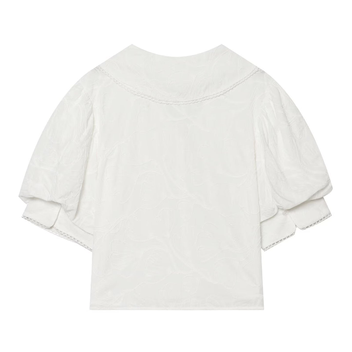Women's Small Round Lapel Lace up Shirt