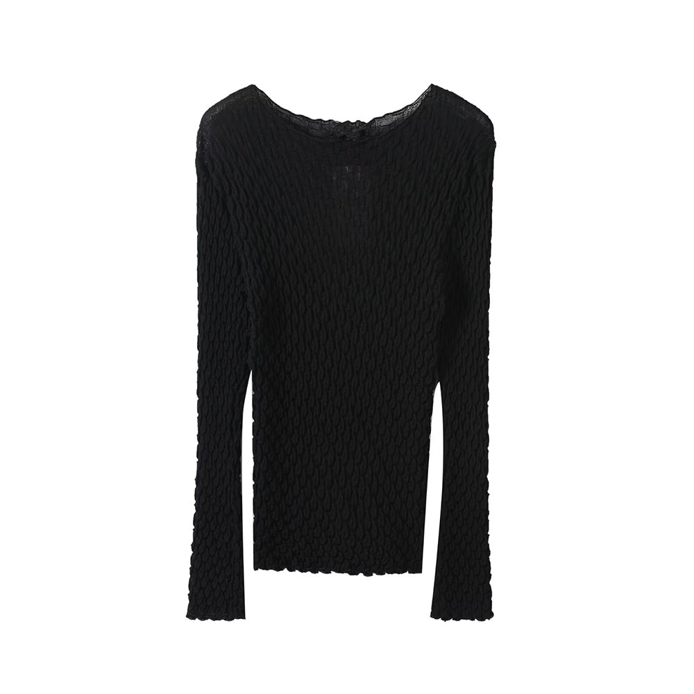 Women's slightly textured base knitted sweater