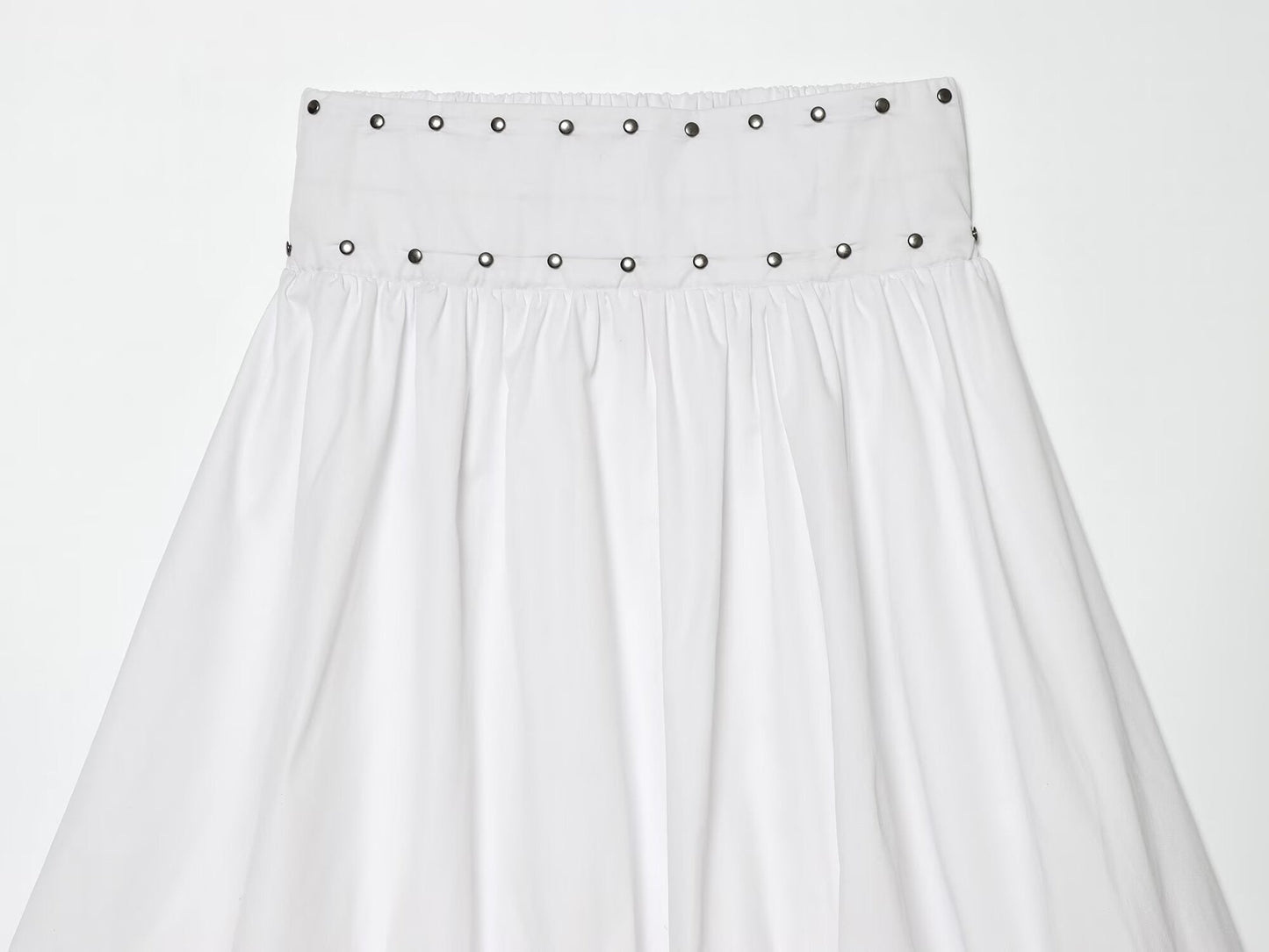Women's rivet decorated balloon version MIDI skirt