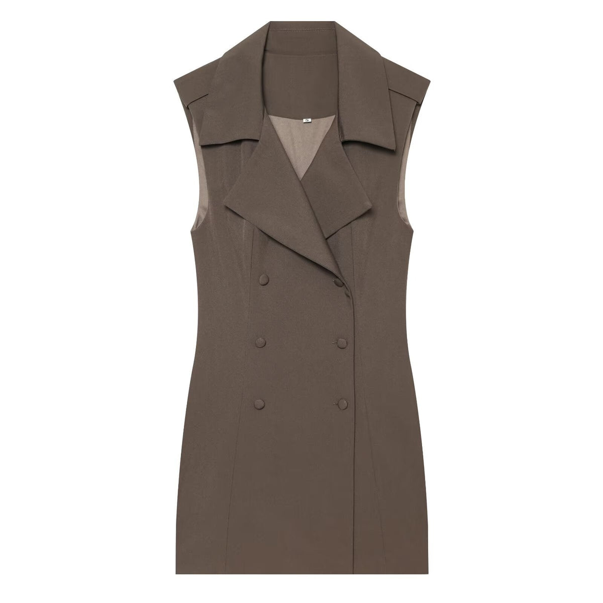 Women's sleeveless double breasted mini dress
