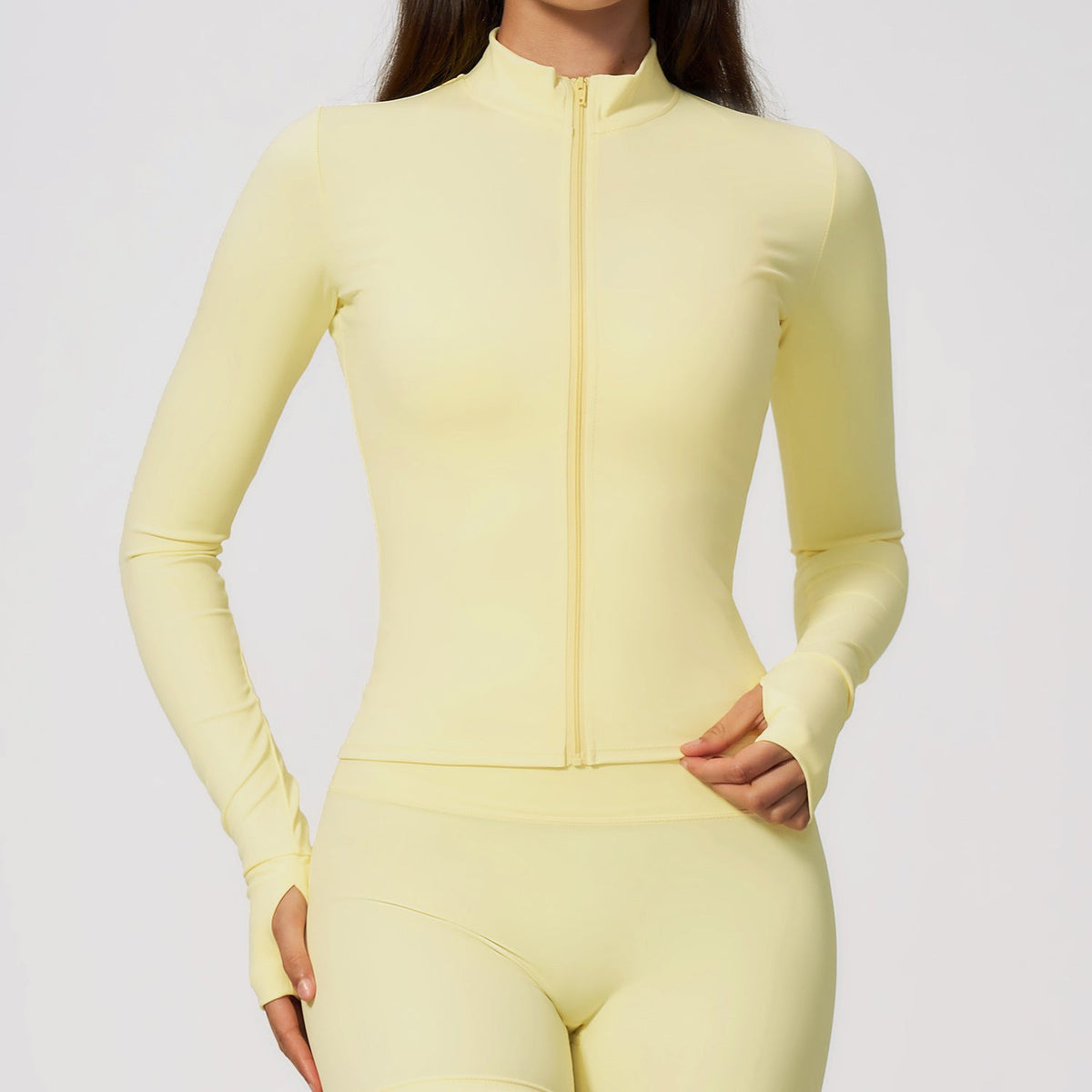 Women's new zipper tight running top