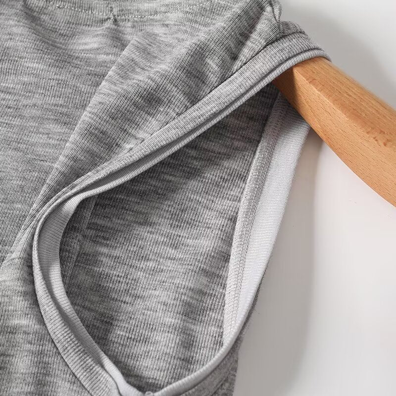 Women's Two tone Edge Sleeveless Vest T-shirt