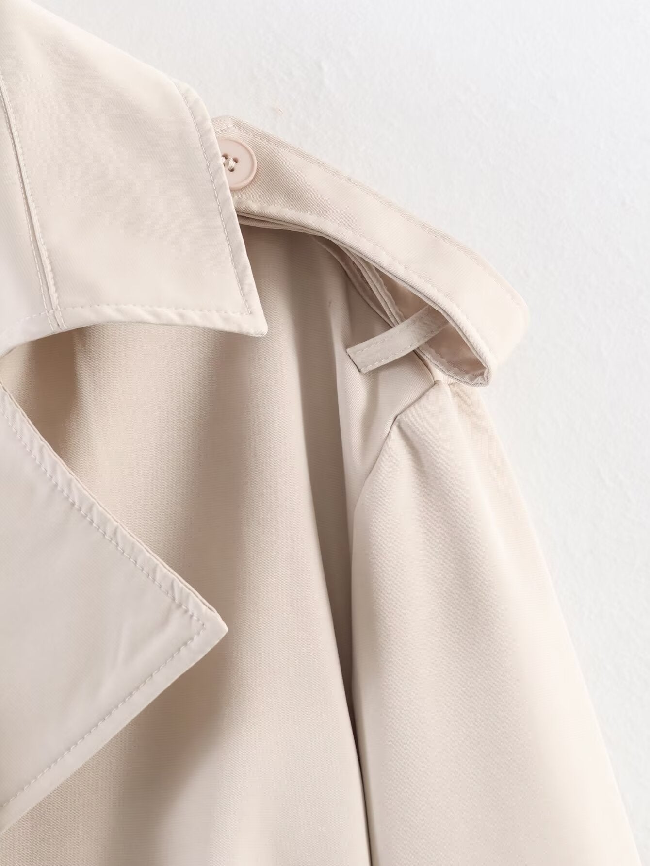 Women's with Belt large lapel windbreaker Coat