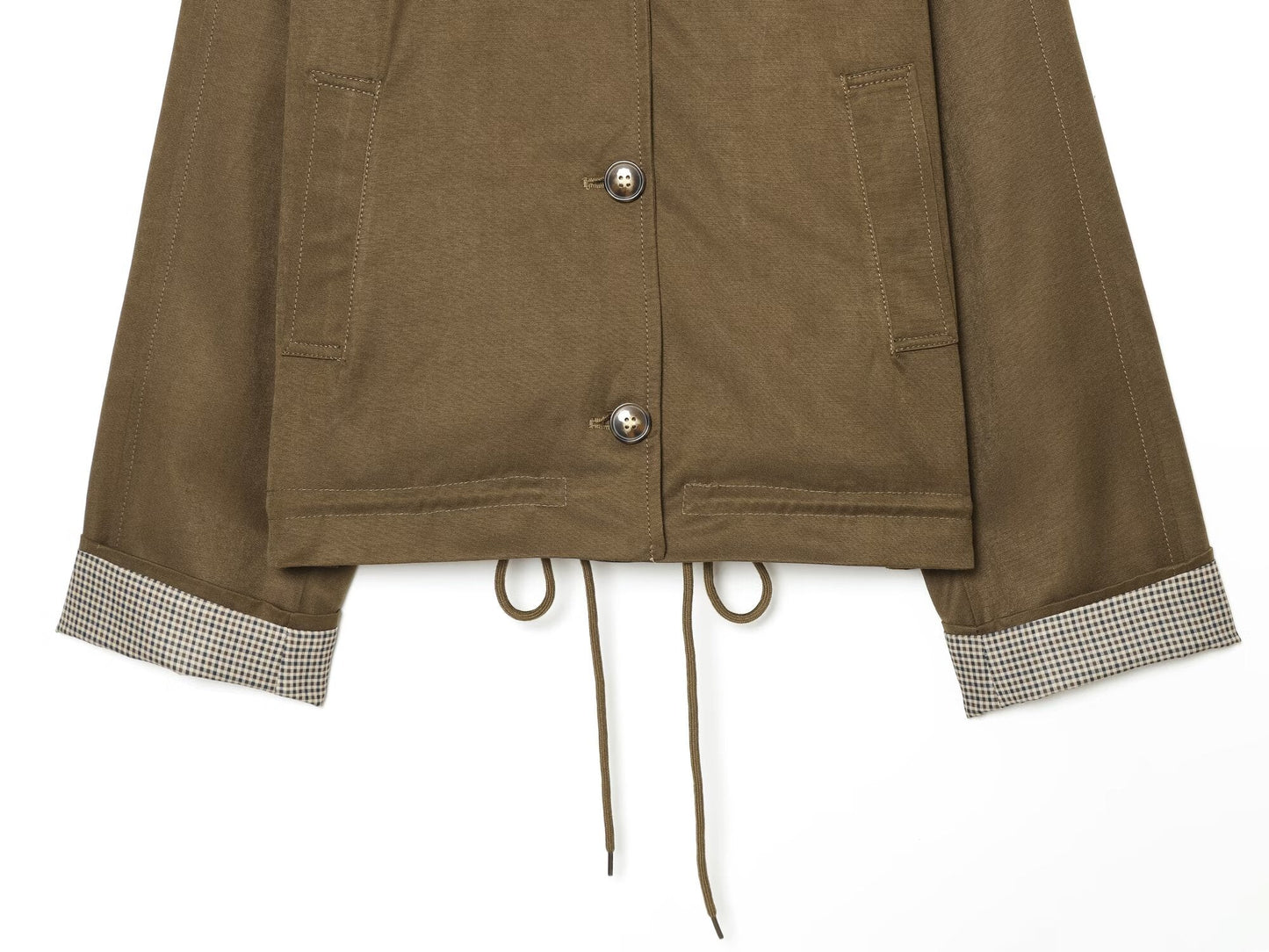 Women's casual stand collar twill coat