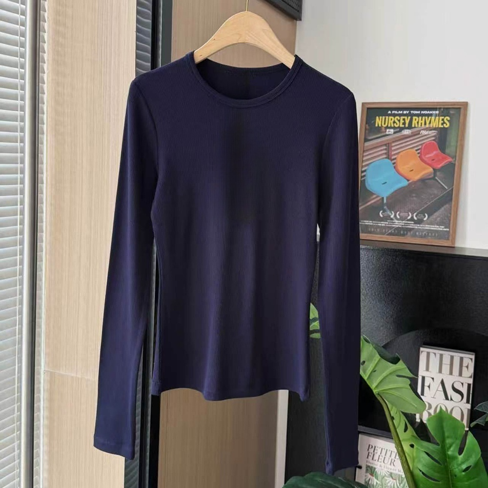 Women's new casual slim long sleeve bottoming shirt