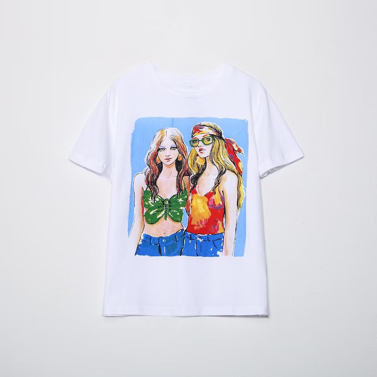 Letter printed T-shirt women's short sleeved O-neck loose T-shirt 2026 summer casual T-shirt
