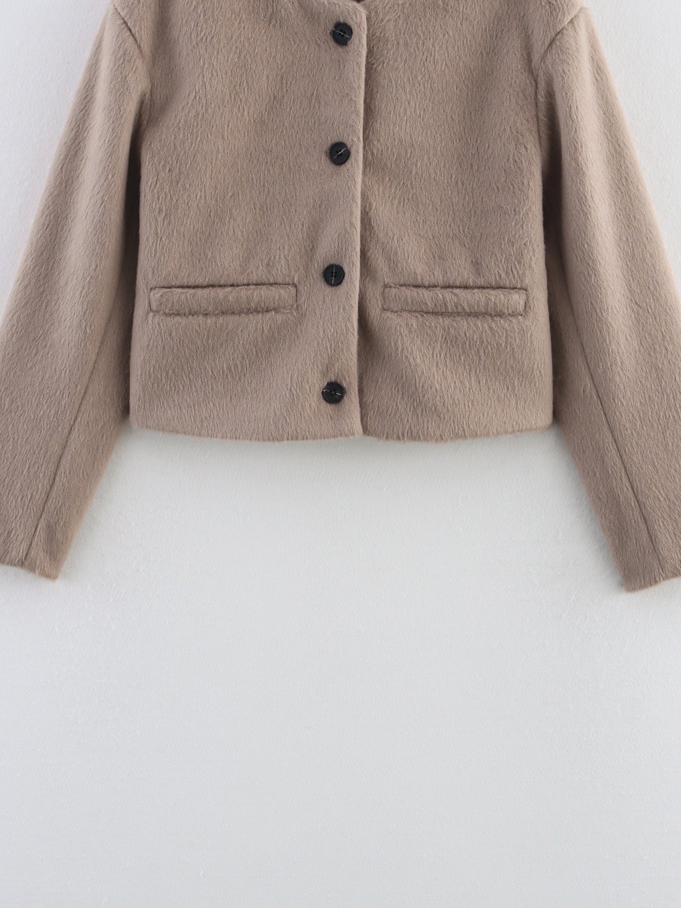 Women 2025 New Wool blend crew neck coat