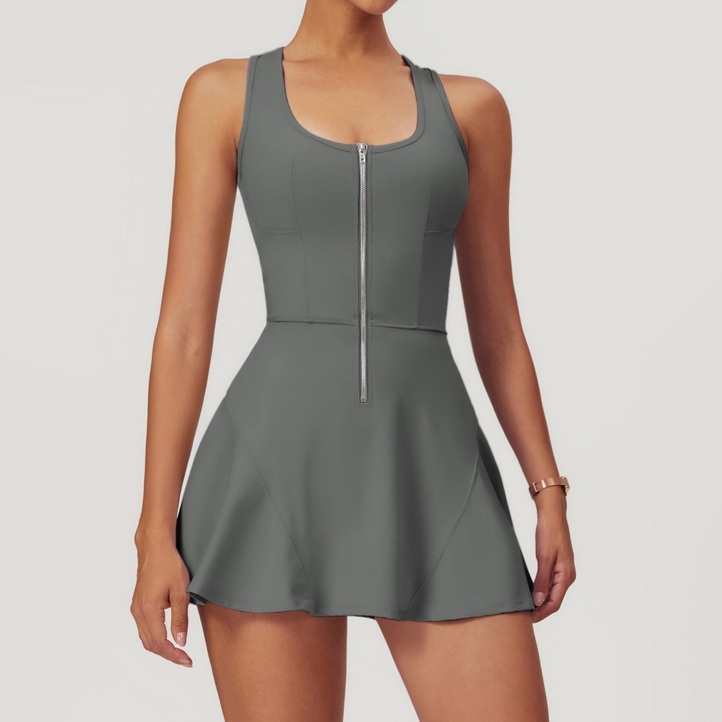 Women's New Nude Anti-exposure Bottoming Sports Dress Women's New Outdoor Running Fitness Tennis Skirt in Summer