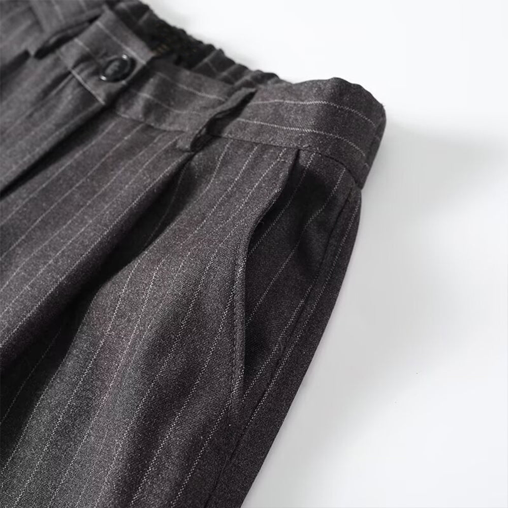 Women's casual versatile Fine striped wide leg pants