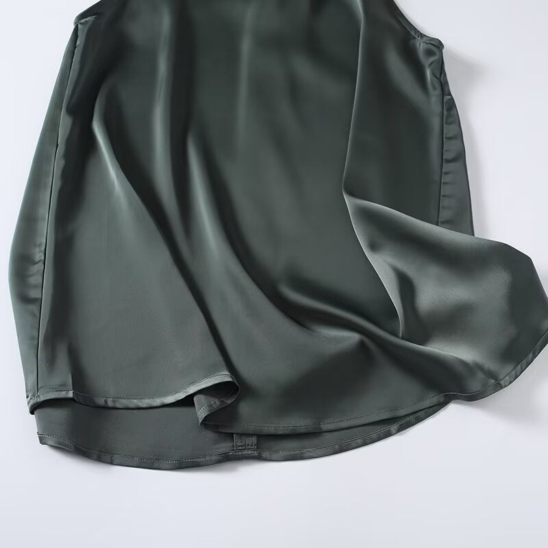 Women's satin textured hanging neck top