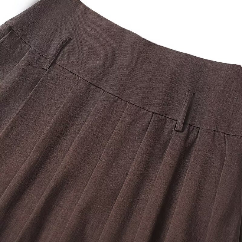 Women's college style casual pleated mini skirt