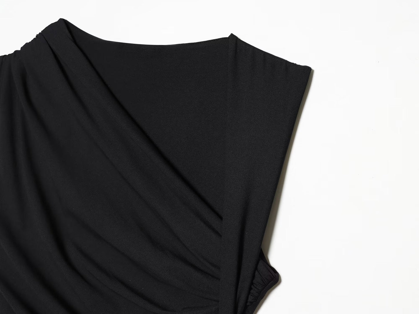 Women's pleated decorative elastic slim MIDI dress