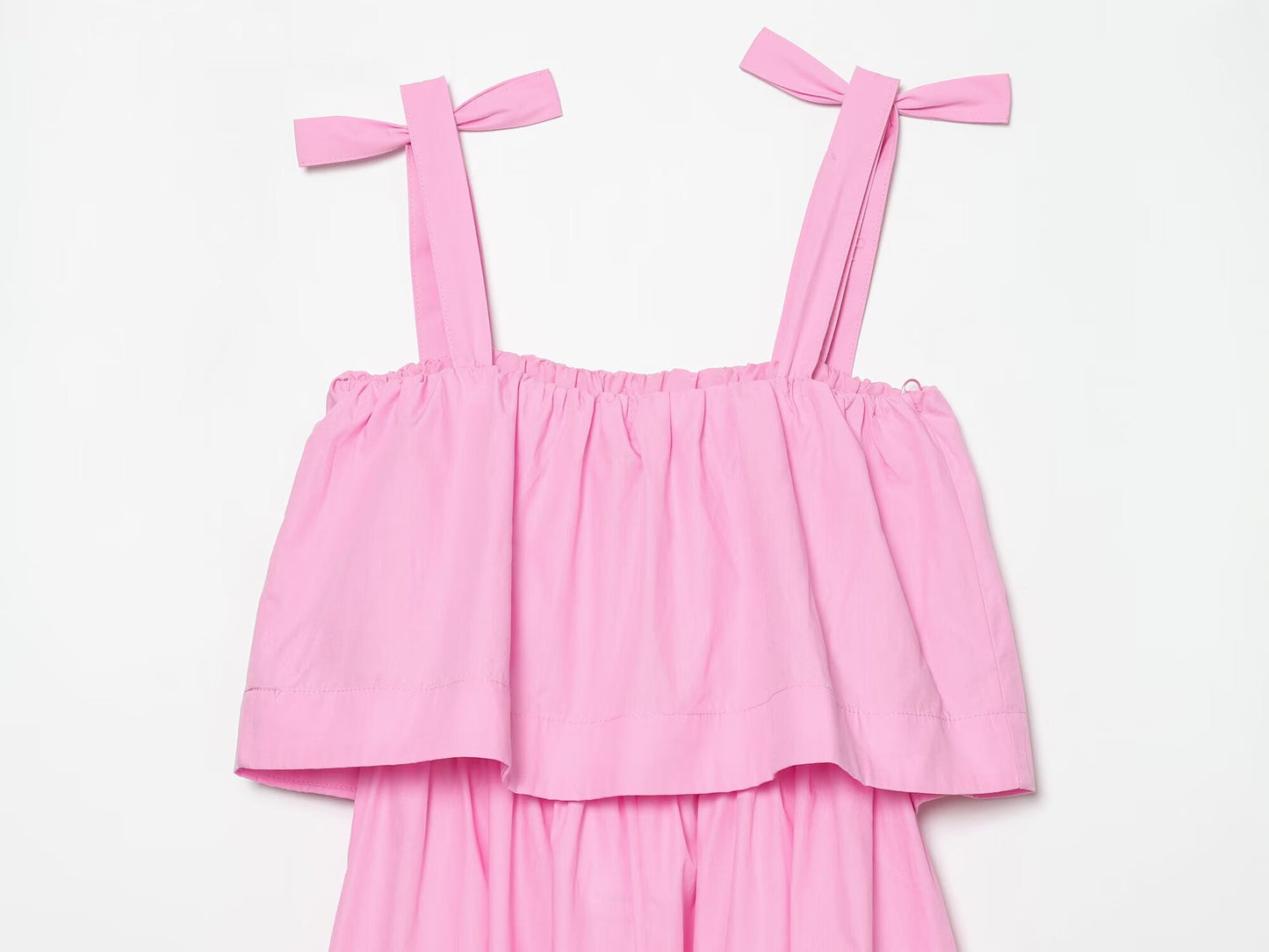 Women's bow decoration poplin MIDI dress