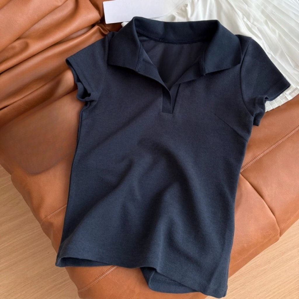 2026 women's new fashion casual polo neck short sleeve T-shirt