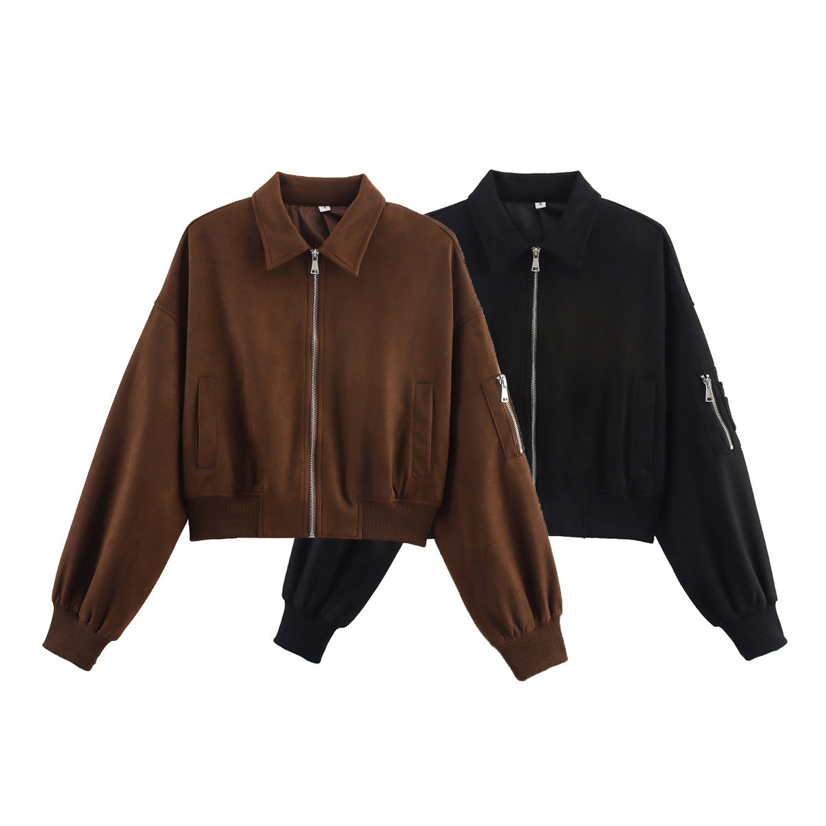 Women 2025 New Suede bomber jacket