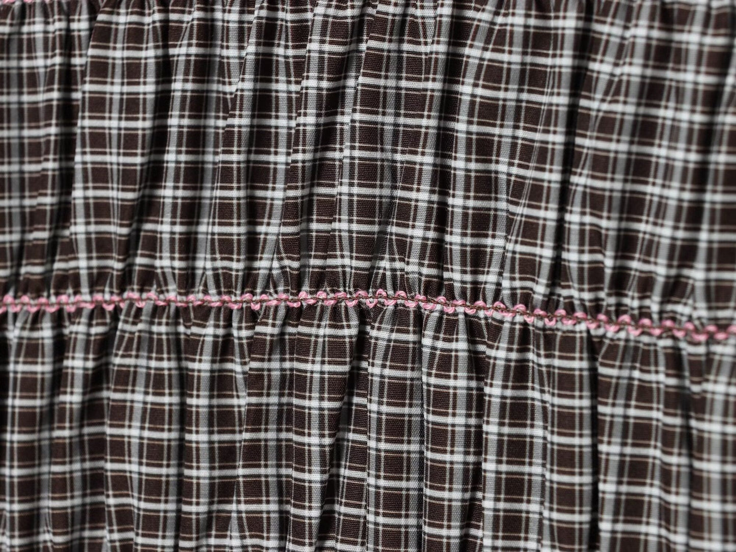 Women's short pleated plaid shirt