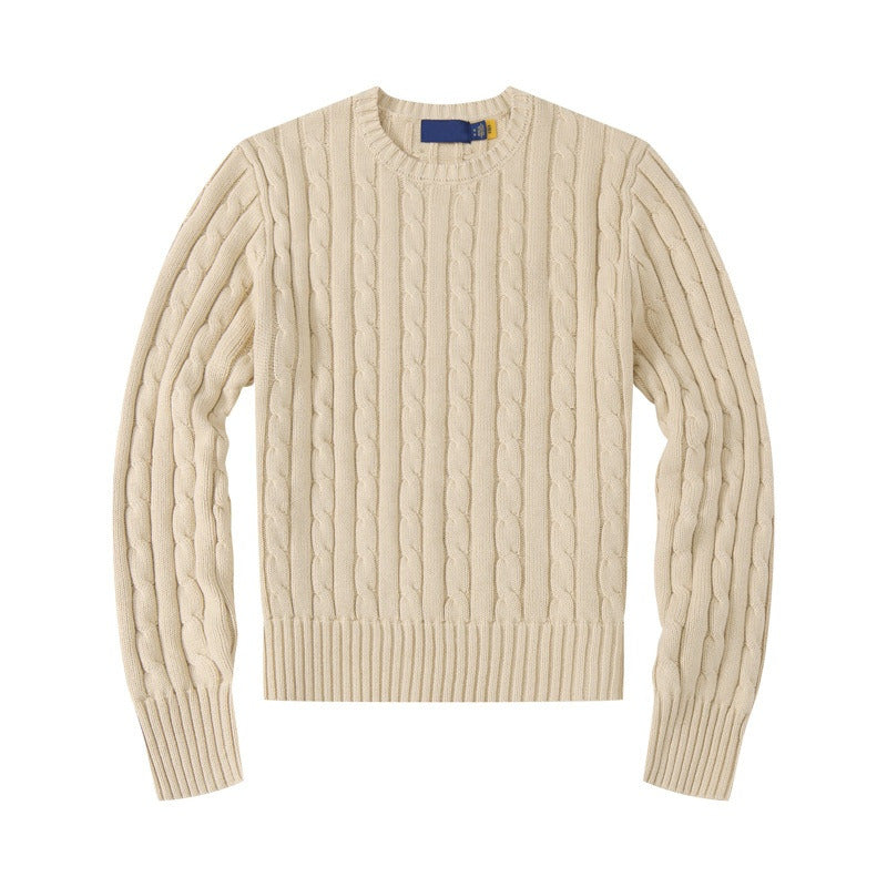 Women's new casual versatile embroidered pullover slim sweater