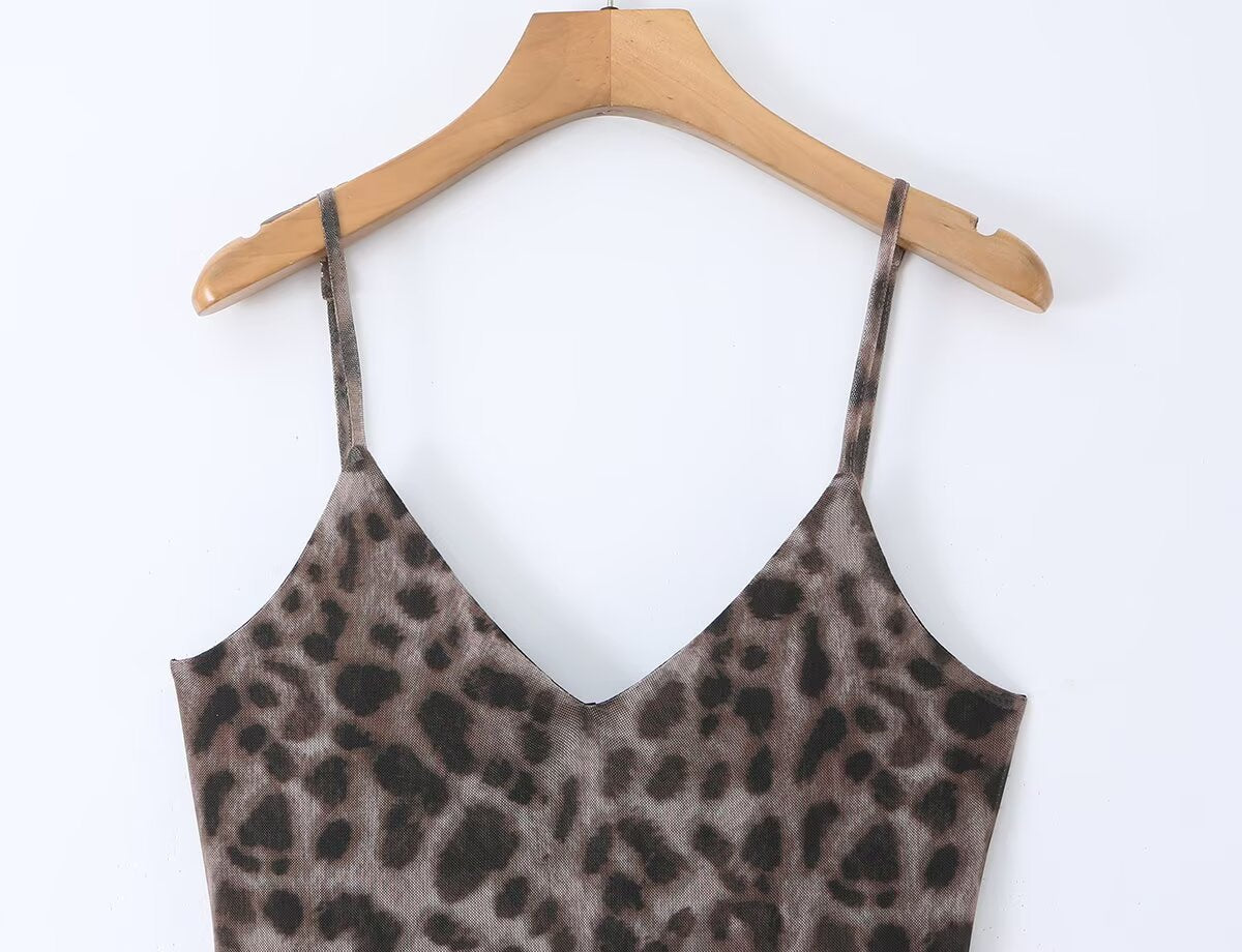 Women's elastic mesh suspender dress