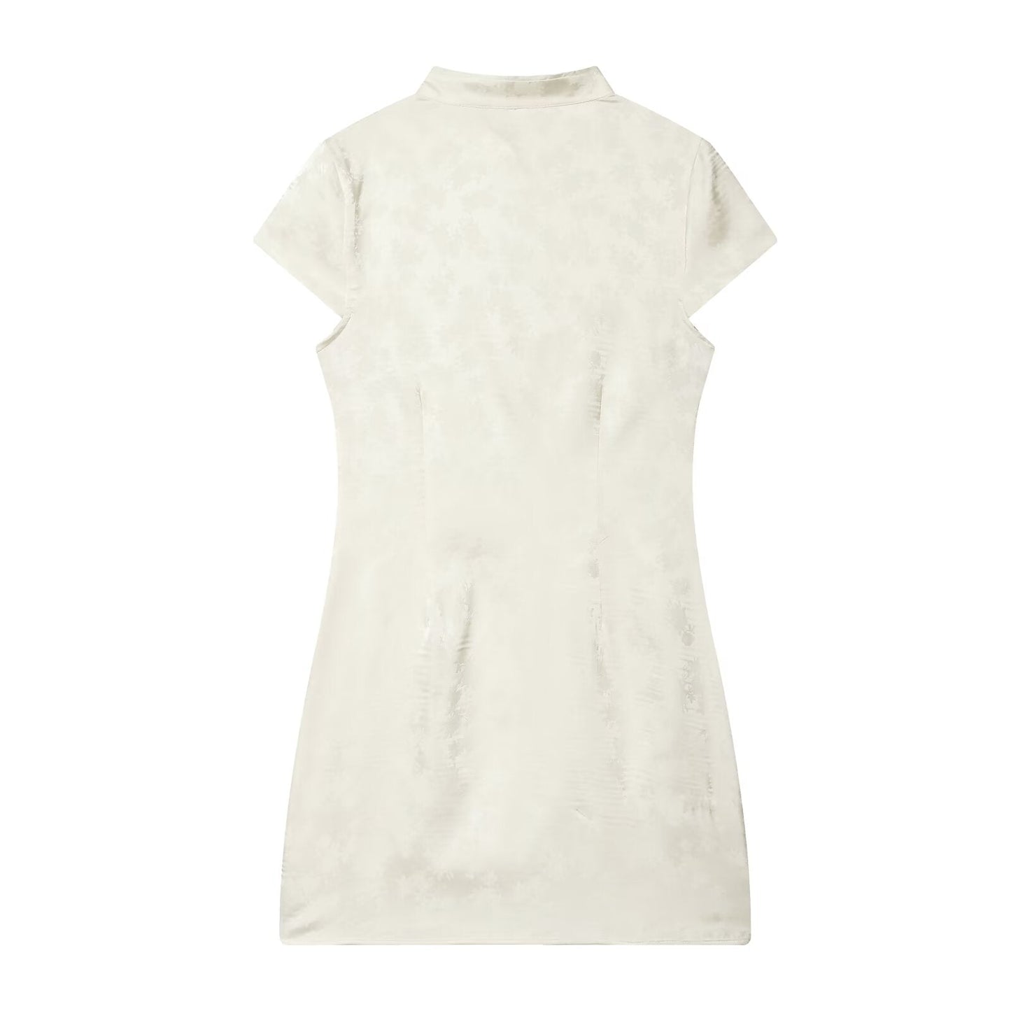 Women's standing collar jacquard mini dress