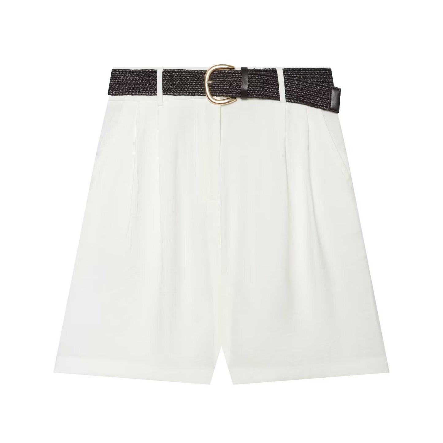 Women's With Belt pleated casual shorts