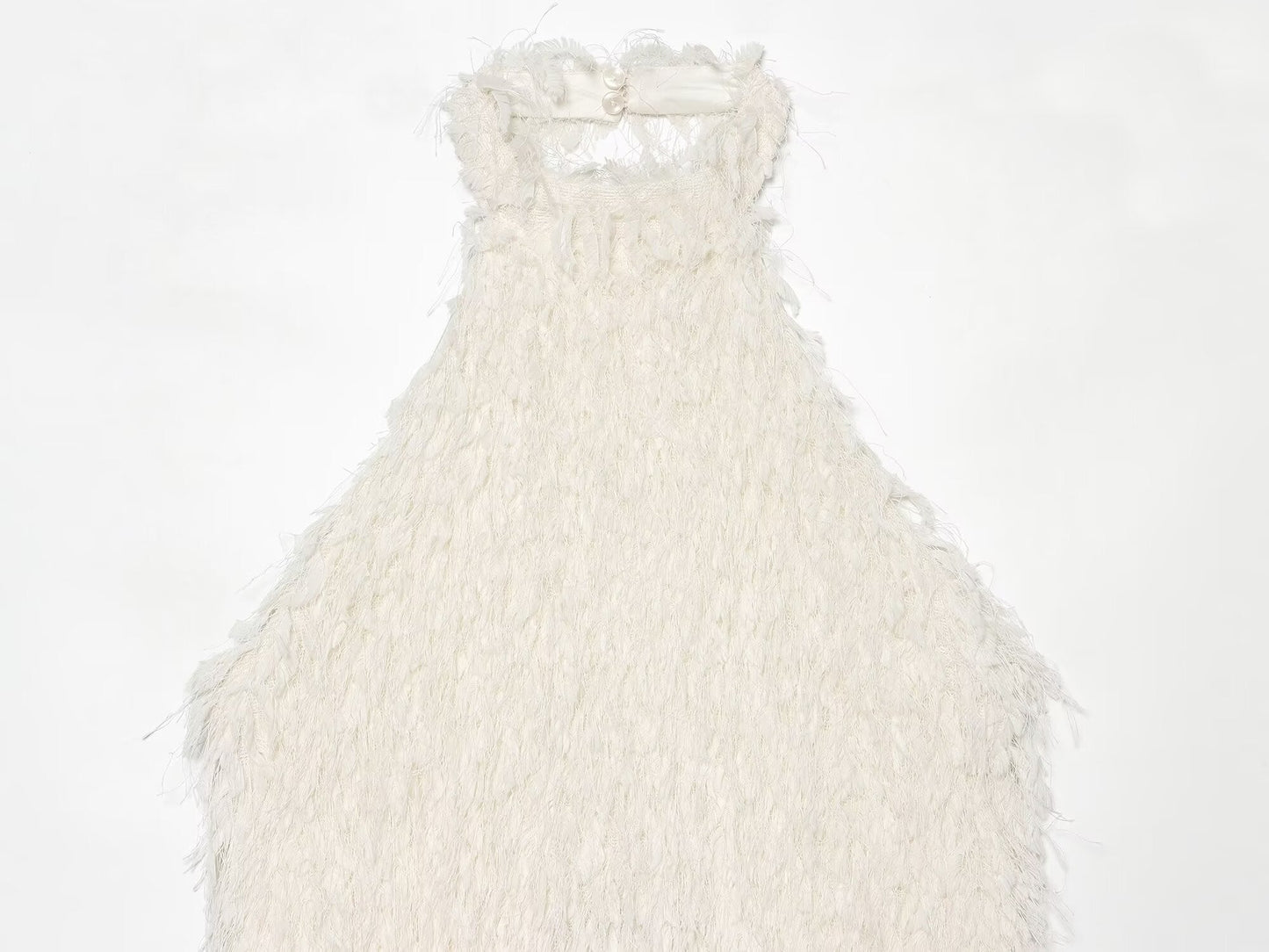 Women's tassel decorated knitted mini dress