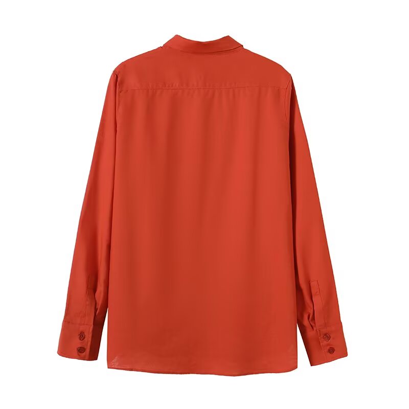 Women's casual linen blended Lapel shirt