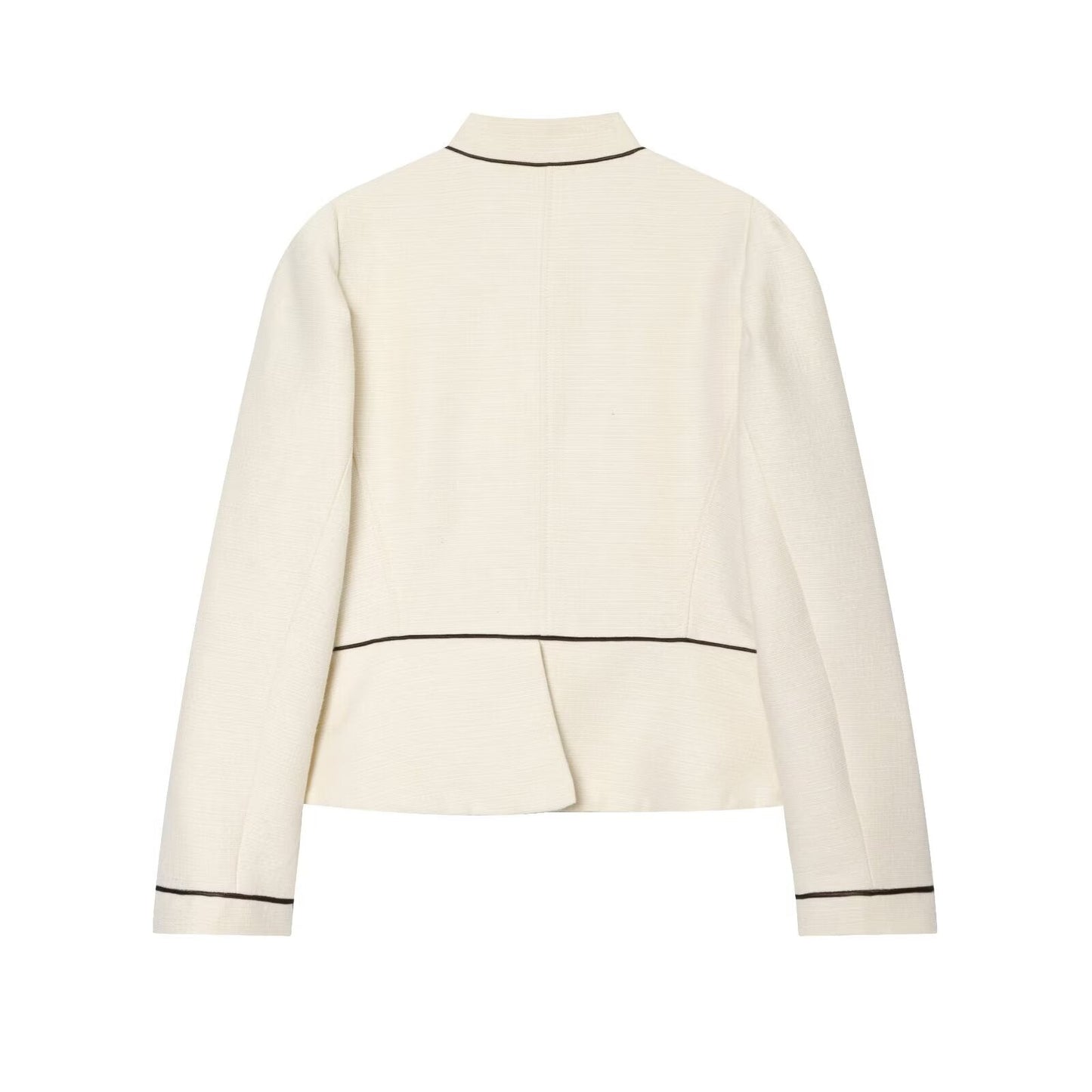 Women's contrasting color trimmed slim Blazer Coat