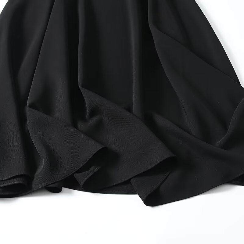 Women's casual draped gold Button-up flared skirt