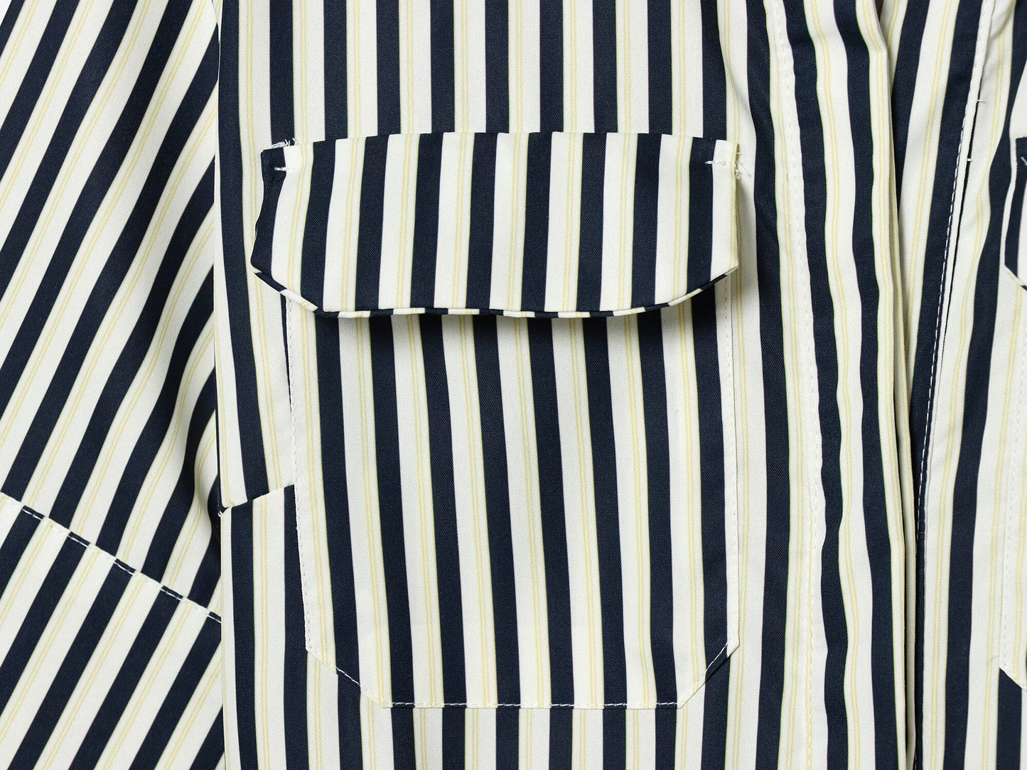 Women's with Belt shirt style poplin striped dress