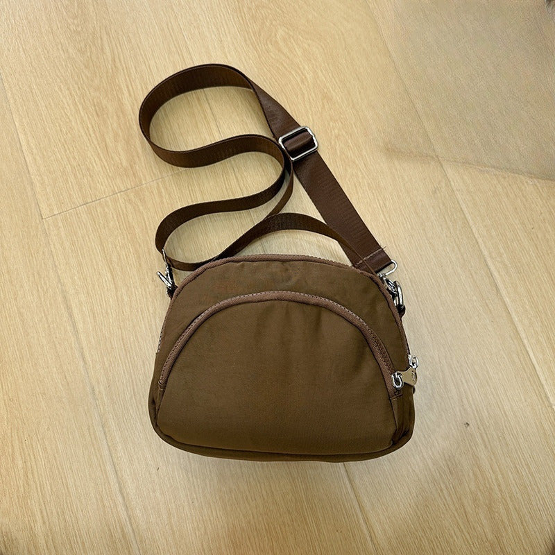 Women's three-layer shoulder bag small round Oxford cloth bag