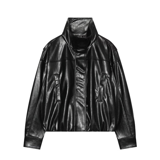 Women's leather effect pilot jacket Coat