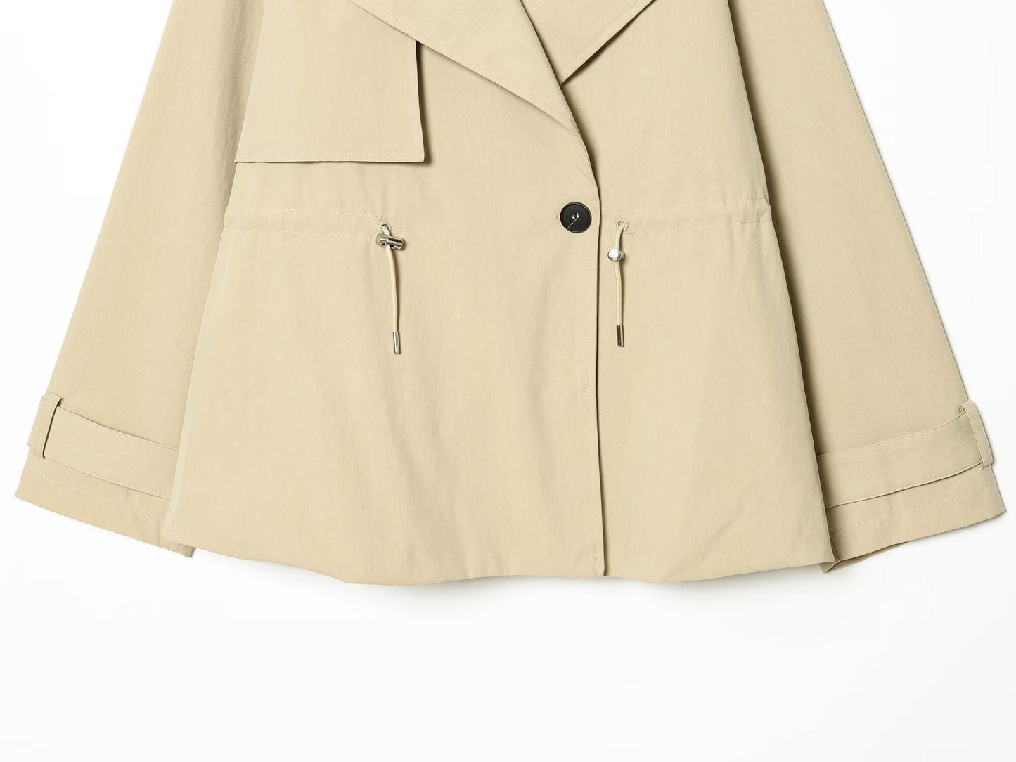 Women's adjustable waist short windbreaker Coat
