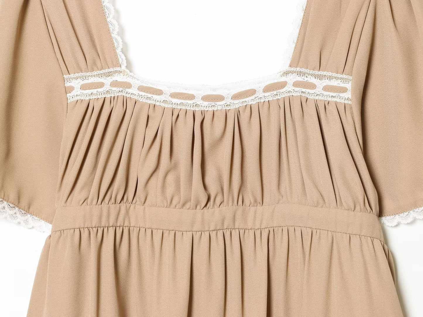 Women's short sleeved patchwork lace dress