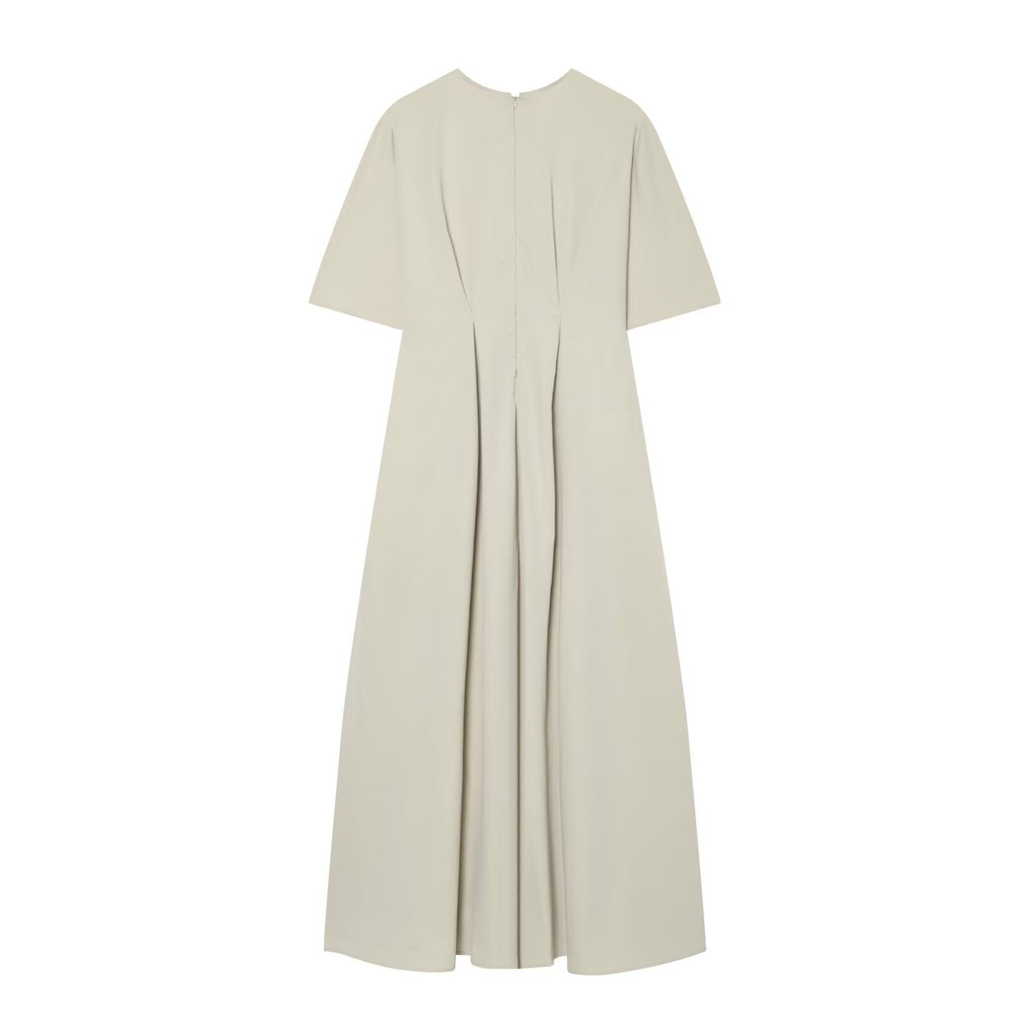 Women's pleated design poplin Midi dress