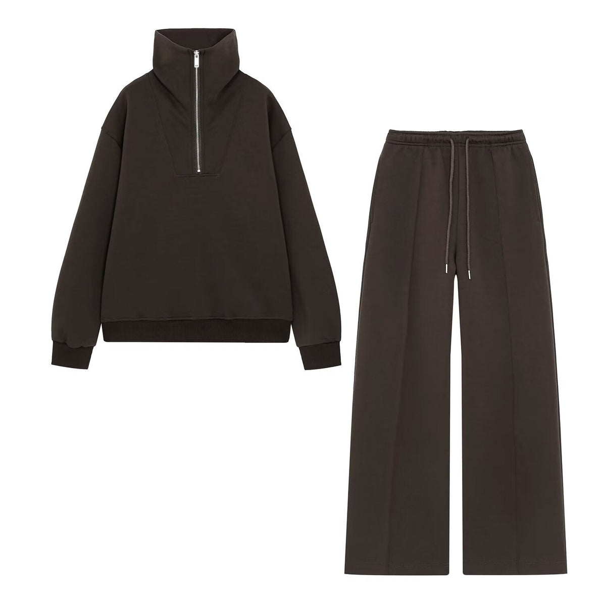 suit Women's 2 pieces zipper design comfortable casual sweatshirt +Pants