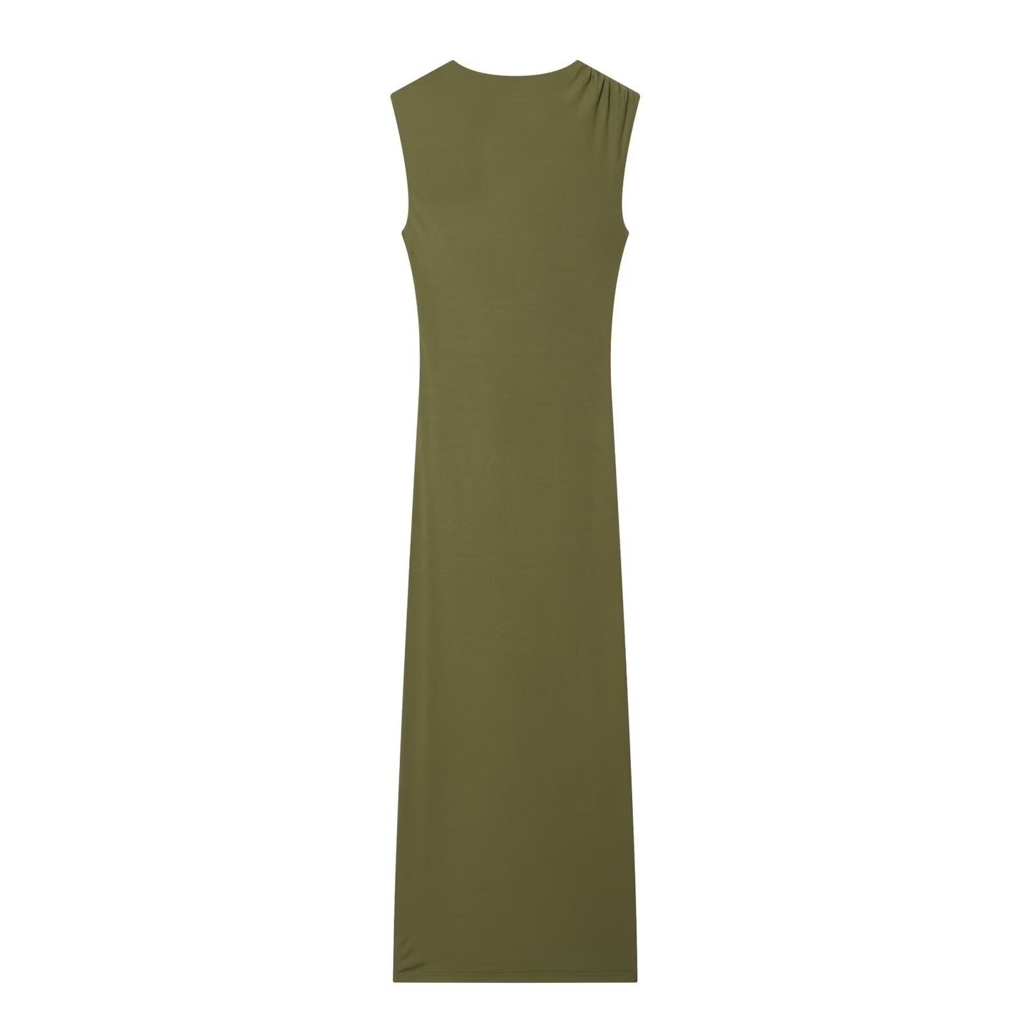 Women's pleated decorative elastic slim MIDI dress