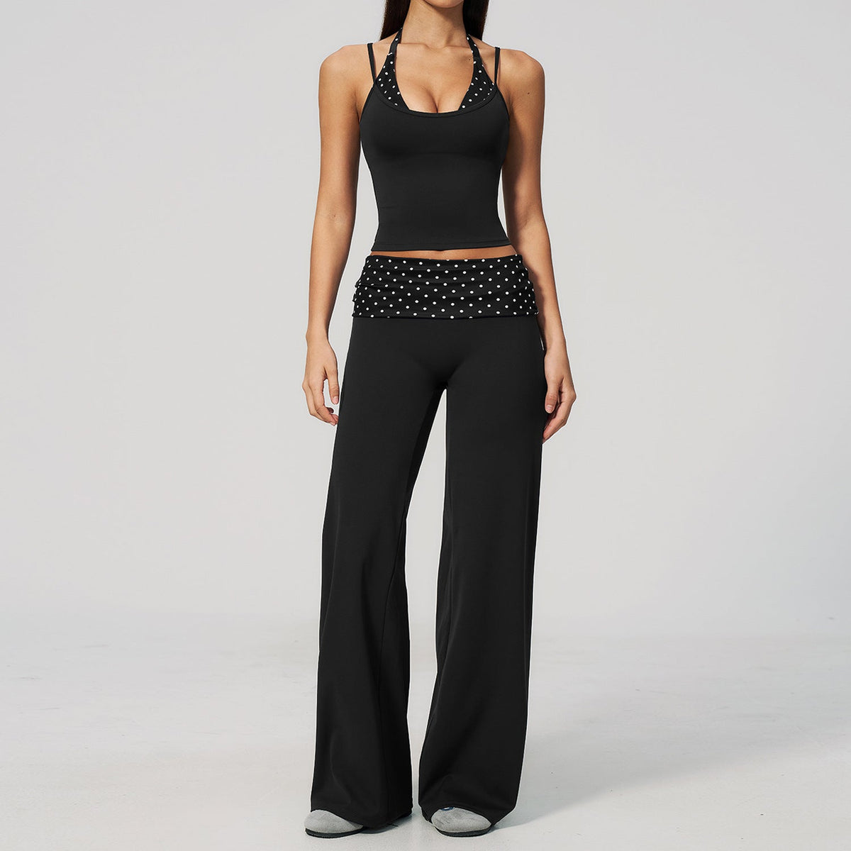 Women's new quick-drying yoga suit with sanding and turning over