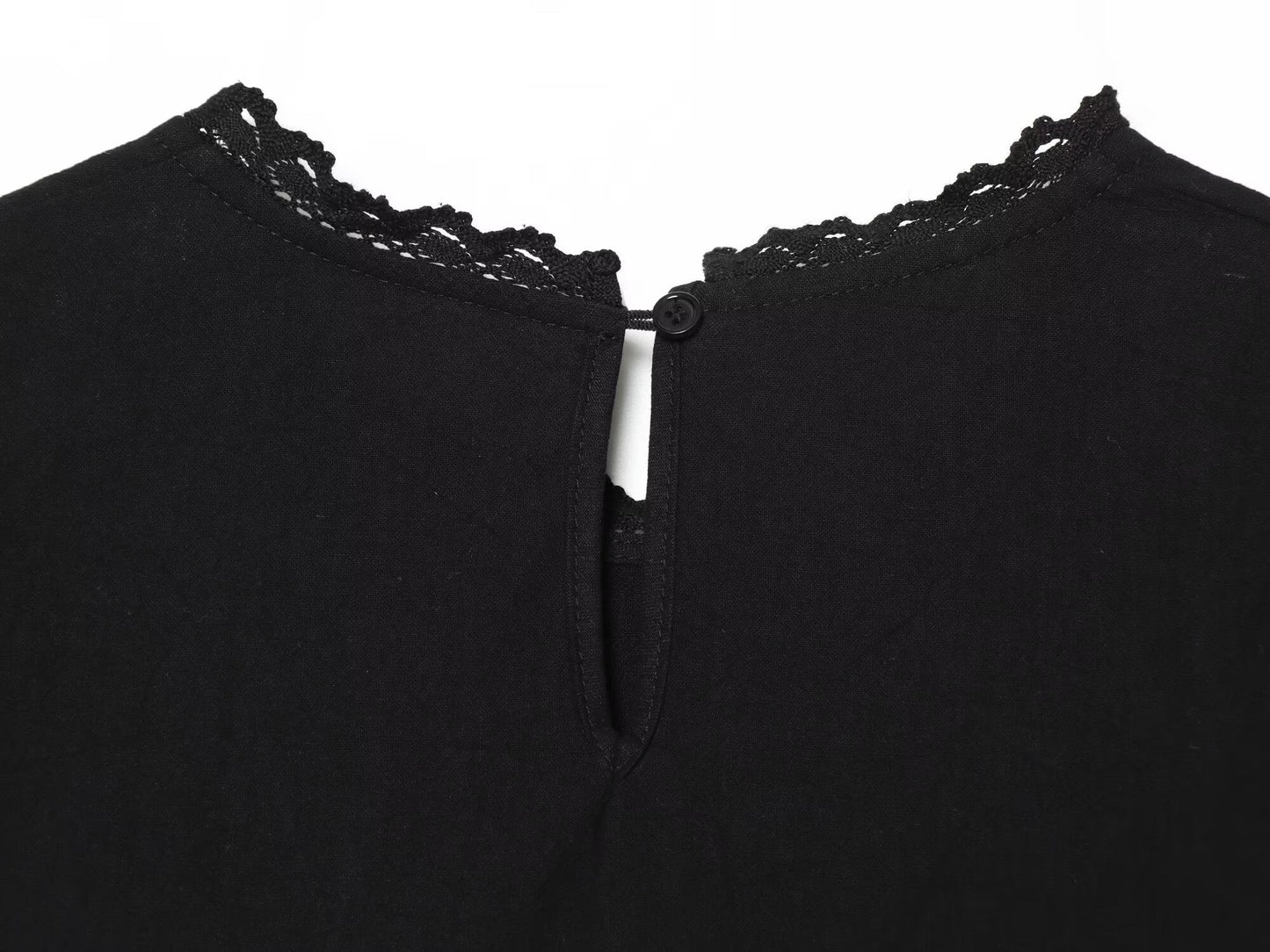 Women's Bubble Sleeve Short Embroidered Shirt