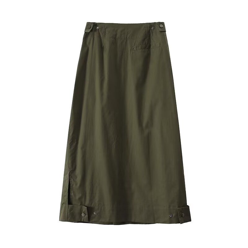 Women's fine pleated cotton MIDI skirt