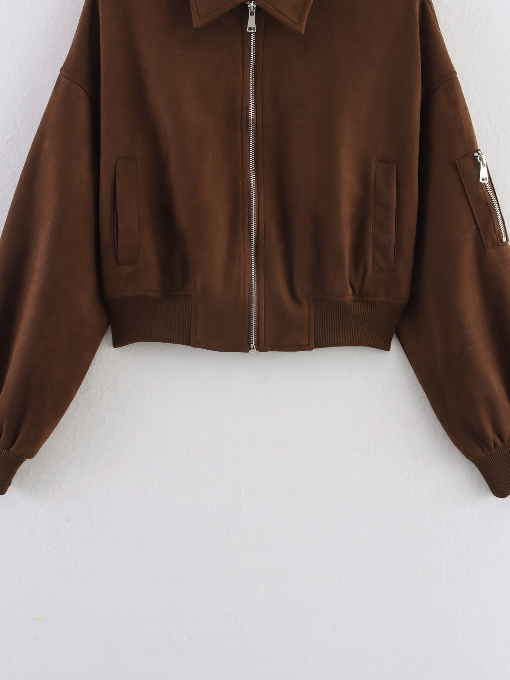 Women 2025 New Suede bomber jacket