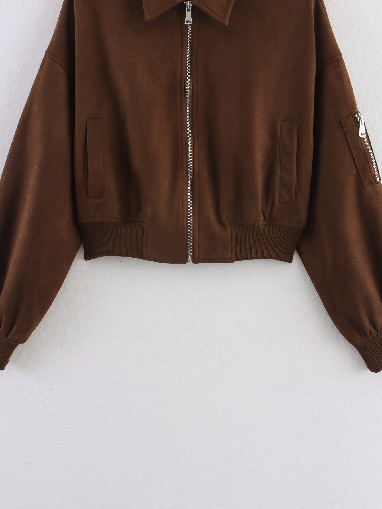 Women 2025 New Suede bomber jacket