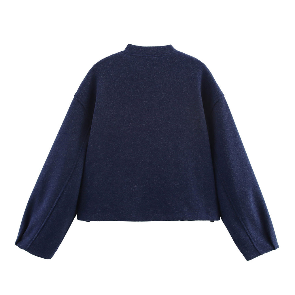 Women 2025 New Soft buckle bomber jacket