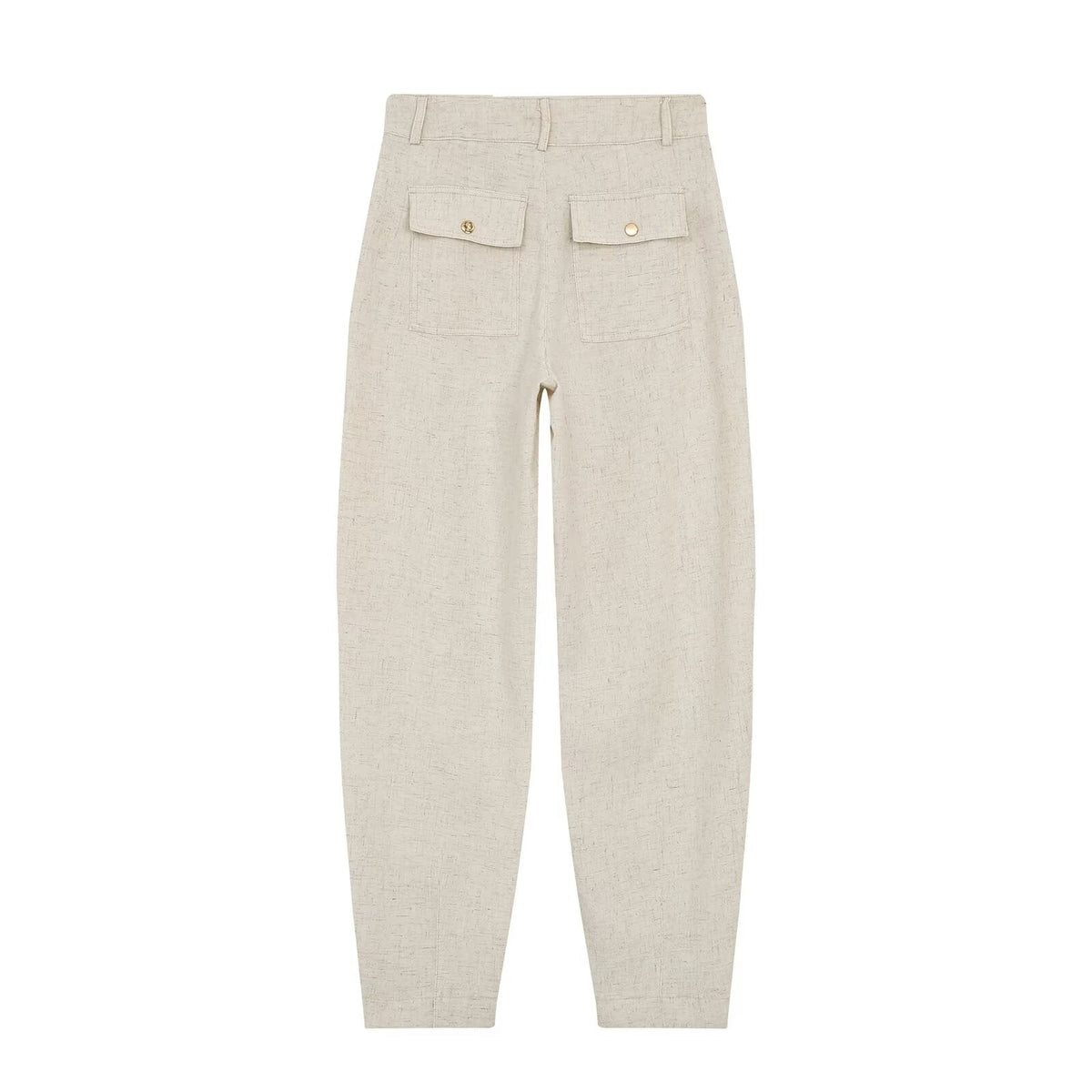 suit Women's 2 pieces pocket decoration linen blend vest+Pants