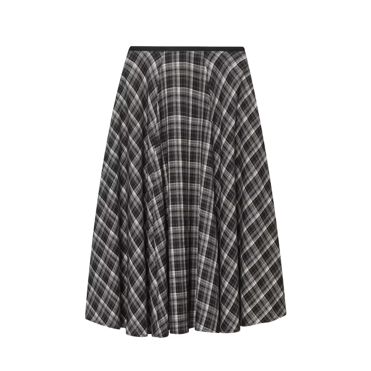 Women 2025 Winter New Loose plaid midi skirt