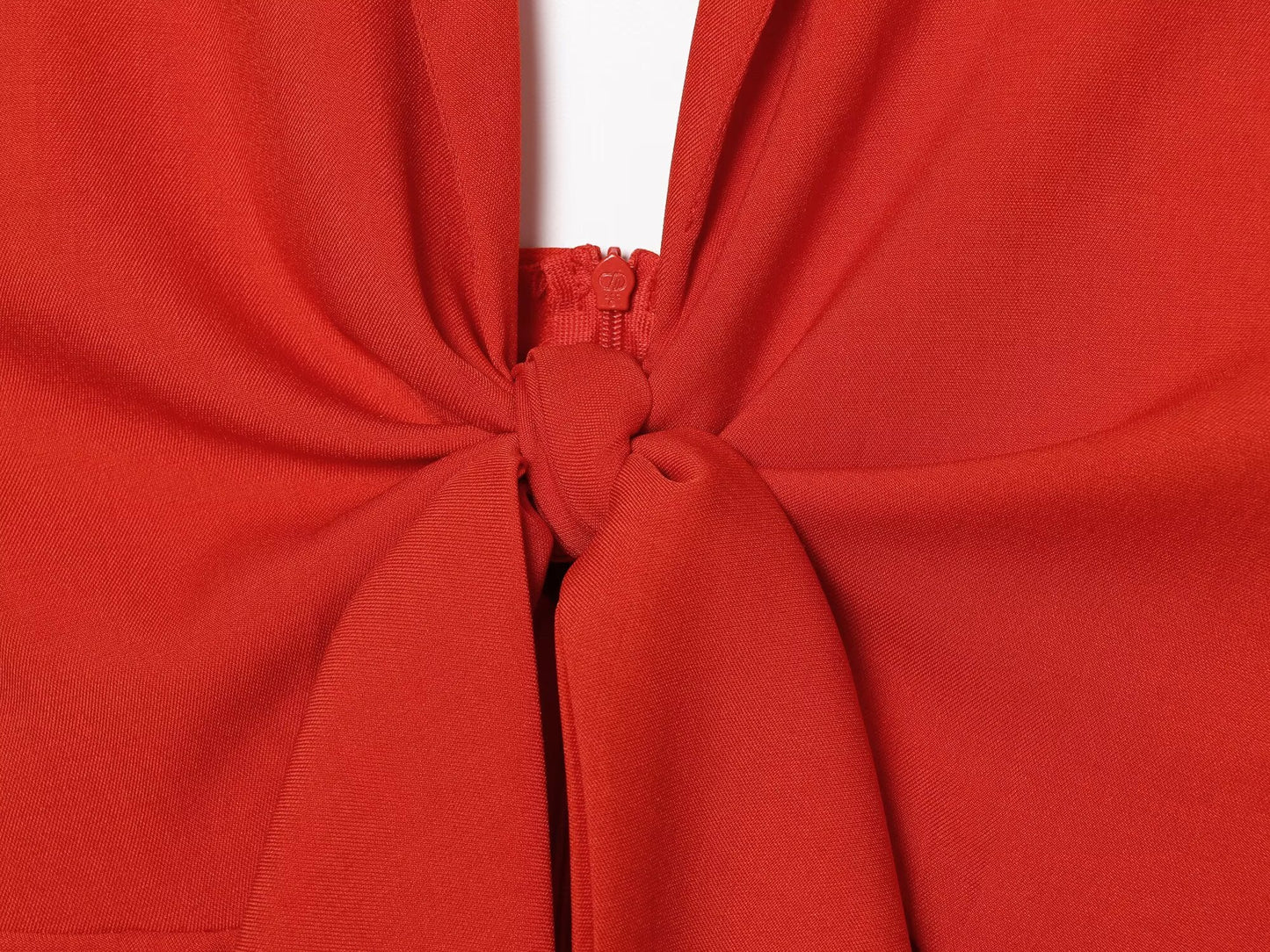 Women's knot decoration hanging neck mini dress