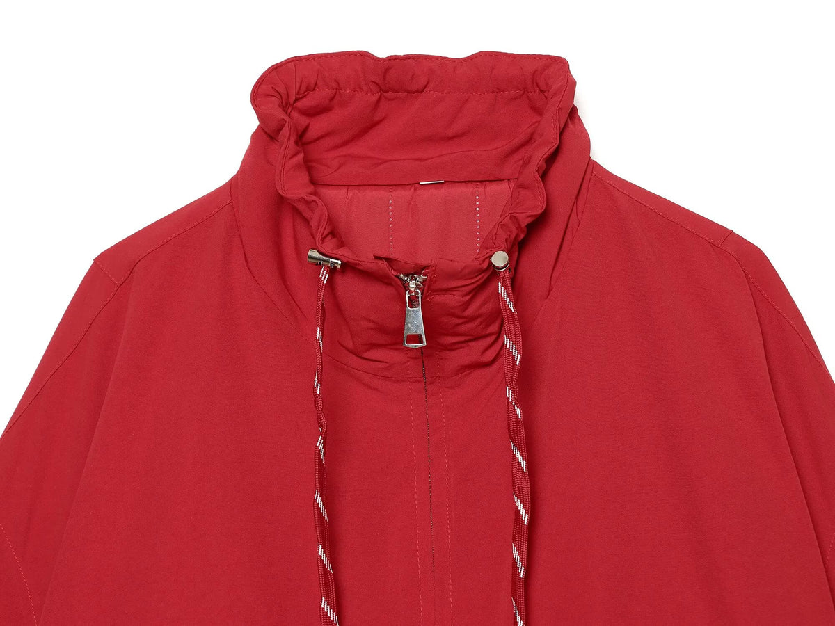 Women's drawstring decorative stand collar cotton jacket
