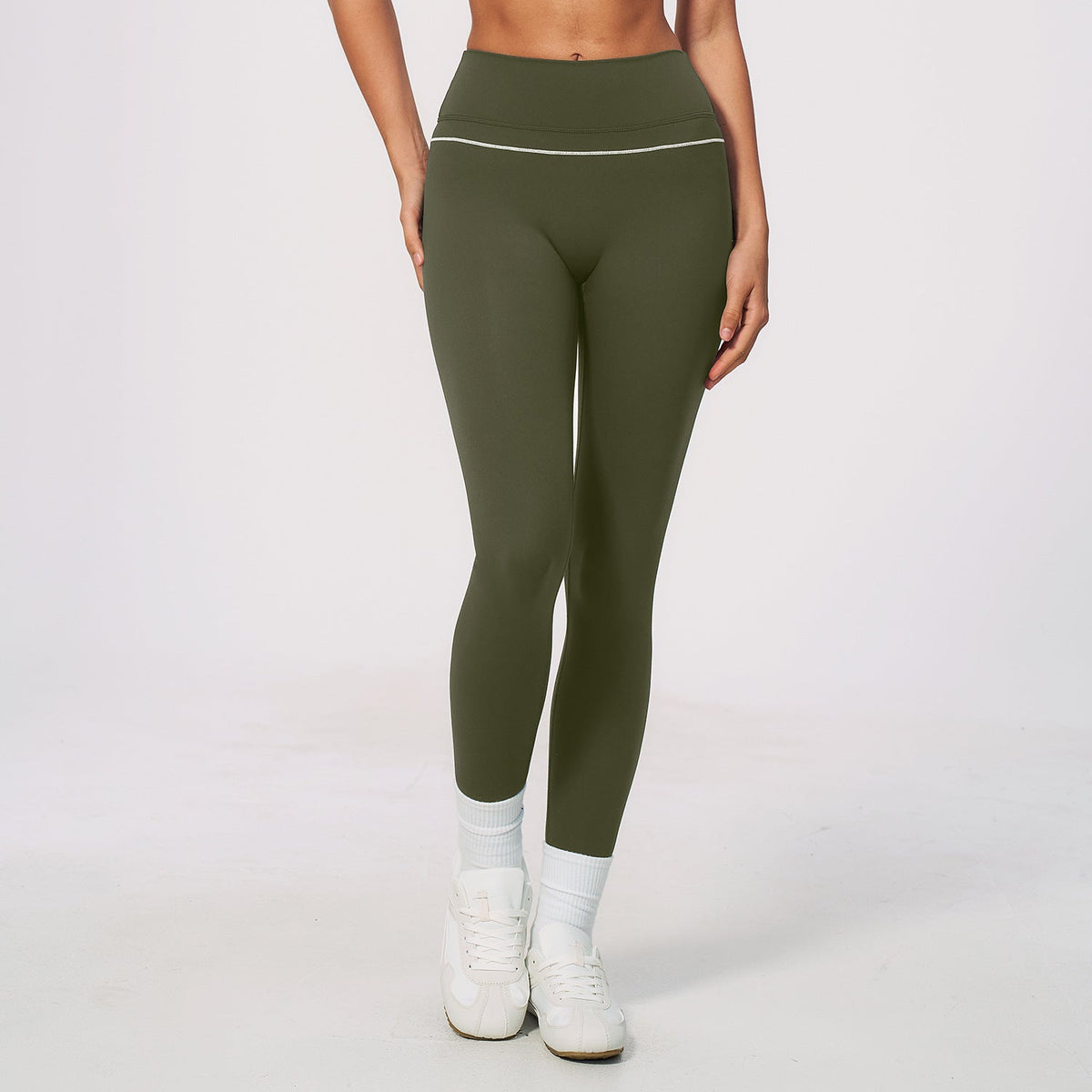 Women's new sanded breathable belly lift hip exercise yoga pants